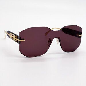 NEW FE40067U 30Y WOMEN BURGUNDY GOLD SUNGASSES FENDI FE40067U